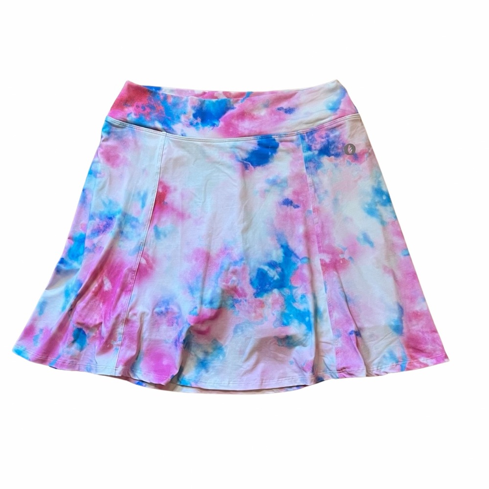DONA JO Womens Skirt Skort Tie-Dye pink blue white Size 2 size 26 Size L